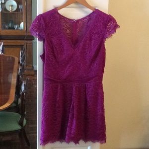 Adelyn Rae purple Lace romper, Medium